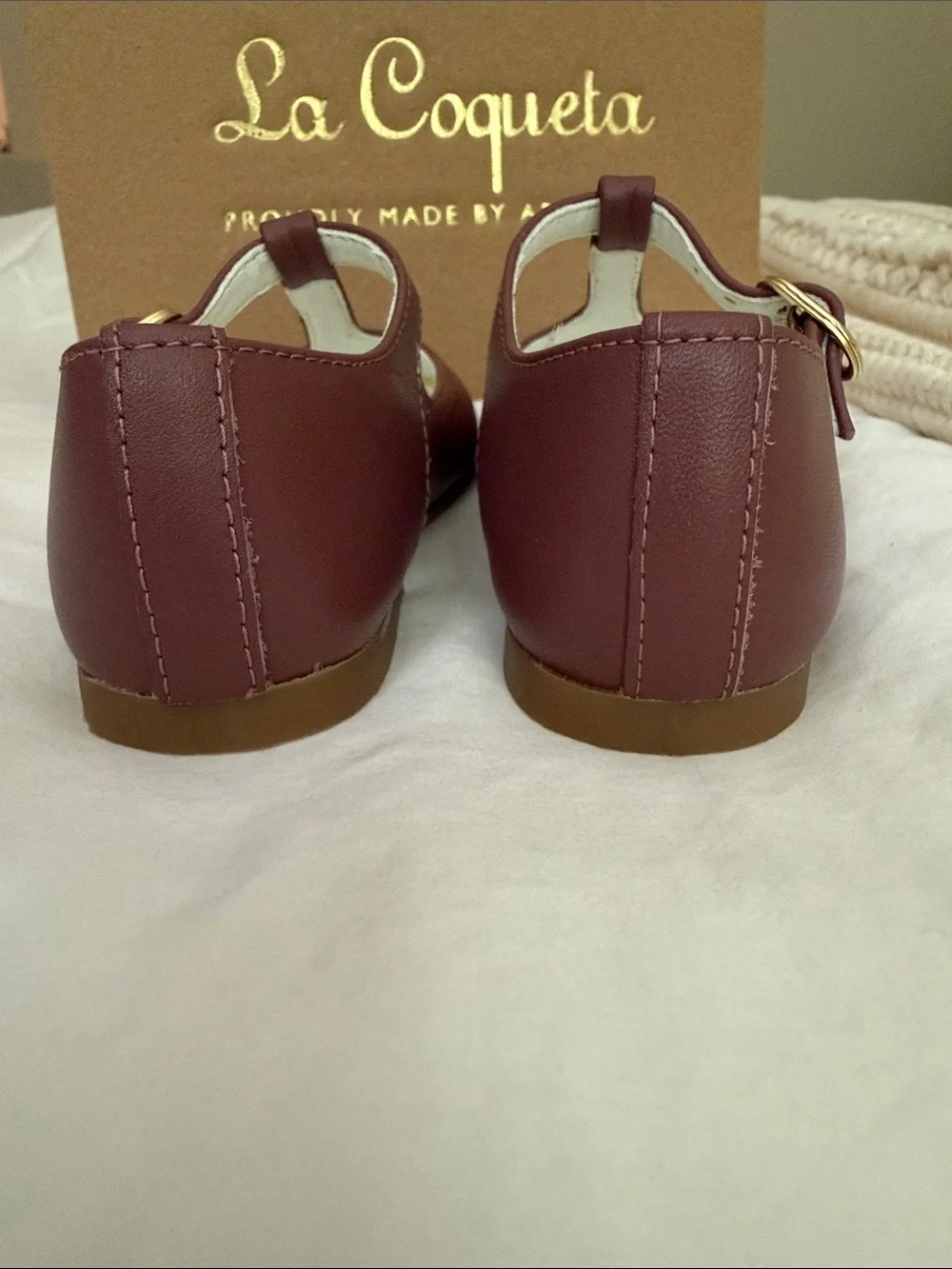 Dusty Pink Leather Girl T-Bar Shoes